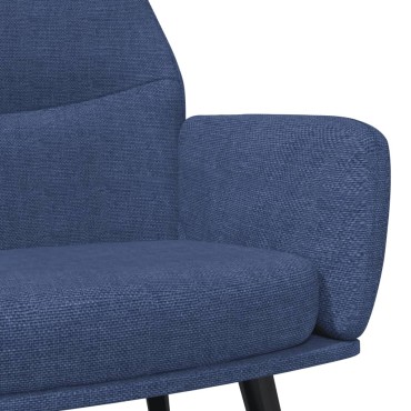 vidaXL Πολυθρόνα Relax Μπλε Υφασμάτινη με Σκαμπό 70x77x94cm 1 τεμ.