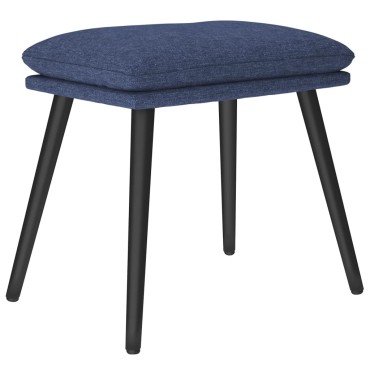 vidaXL Πολυθρόνα Relax Μπλε Υφασμάτινη με Σκαμπό 70x77x94cm 1 τεμ.