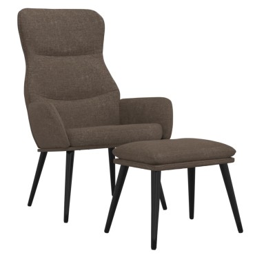 vidaXL Πολυθρόνα Relax Taupe Υφασμάτινη με Σκαμπό 70x77x94cm 1 τεμ.