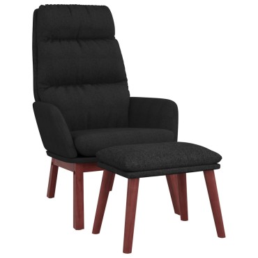vidaXL Πολυθρόνα Relax Μαύρη Υφασμάτινη με Σκαμπό 70x77x98cm 1 τεμ.