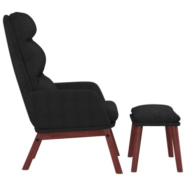 vidaXL Πολυθρόνα Relax Μαύρη Υφασμάτινη με Σκαμπό 70x77x98cm 1 τεμ.