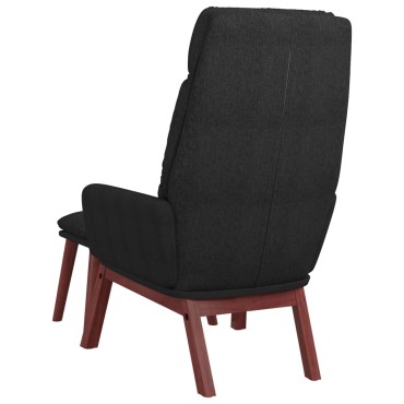 vidaXL Πολυθρόνα Relax Μαύρη Υφασμάτινη με Σκαμπό 70x77x98cm 1 τεμ.