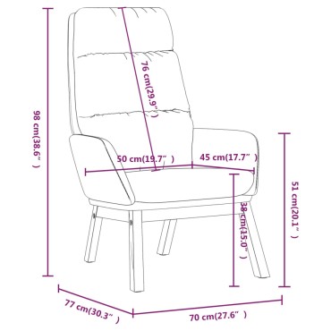 vidaXL Πολυθρόνα Relax Μαύρη Υφασμάτινη με Σκαμπό 70x77x98cm 1 τεμ.
