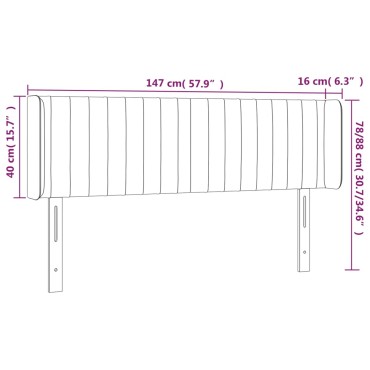 vidaXL Κεφαλάρι με Πτερύγια Σκούρο Πράσινο 147x16x78/88cm Βελούδινο 1 τεμ.