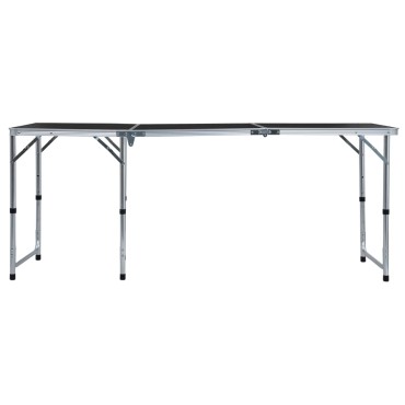 vidaXL Τραπέζι Κάμπινγκ Πτυσσόμενο Γκρι 180 x 60 εκ. Αλουμινίου