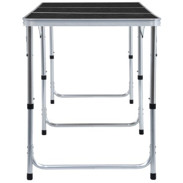 vidaXL Τραπέζι Κάμπινγκ Πτυσσόμενο Γκρι 180 x 60 εκ. Αλουμινίου