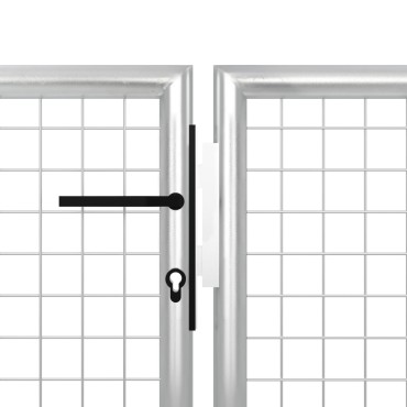 vidaXL Πόρτα Περίφραξης Κήπου Ασημί 400 x 150 εκ. Ατσάλινη