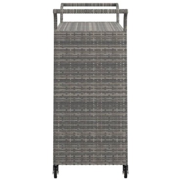 vidaXL Τρόλεϊ Μεταφοράς με Συρτάρι Γκρι 100x45x97cm Συνθετικό Ρατάν 1 τεμ.
