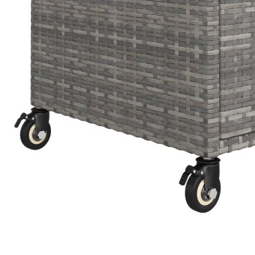 vidaXL Τρόλεϊ Μεταφοράς με Συρτάρι Γκρι 100x45x97cm Συνθετικό Ρατάν 1 τεμ.