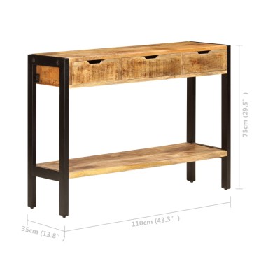 vidaXL Μπουφές με 3 Συρτάρια 110x35x75cm από Μασίφ Ξύλο Μάνγκο 1 τεμ.
