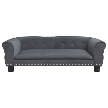 vidaXL Κρεβάτι Σκύλου Σκούρο Γκρι 95 x 55 x 30 εκ. Βελούδινο