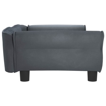 vidaXL Κρεβάτι Σκύλου Σκούρο Γκρι 95 x 55 x 30 εκ. Βελούδινο
