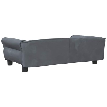 vidaXL Κρεβάτι Σκύλου Σκούρο Γκρι 95 x 55 x 30 εκ. Βελούδινο