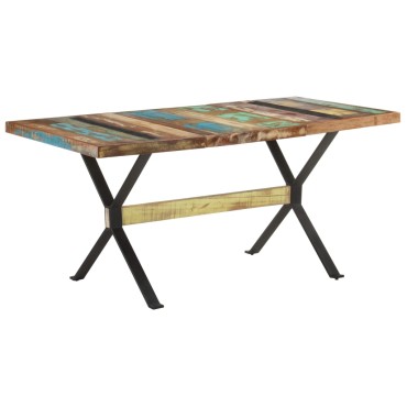 vidaXL Τραπεζαρία 160x80x76cm από Μασίφ Ανακυκλωμένο Ξύλο 1 τεμ.