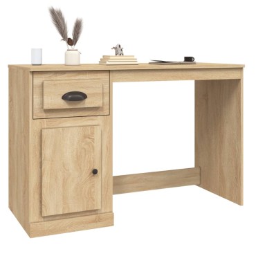 vidaXL Γραφείο με Συρτάρι Sonoma δρυς 115x50x75cm Επεξεργασμένο Ξύλο 1 τεμ.