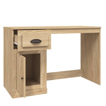 vidaXL Γραφείο με Συρτάρι Sonoma δρυς 115x50x75cm Επεξεργασμένο Ξύλο 1 τεμ.