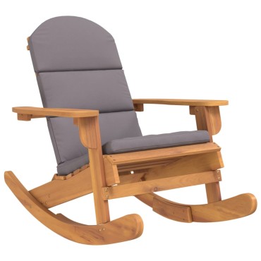 vidaXL Καρέκλα Κουνιστή Adirondack με Μαξιλάρια από Μασίφ Ξύλο Ακακίας 75x105x90cm 1 τεμ.