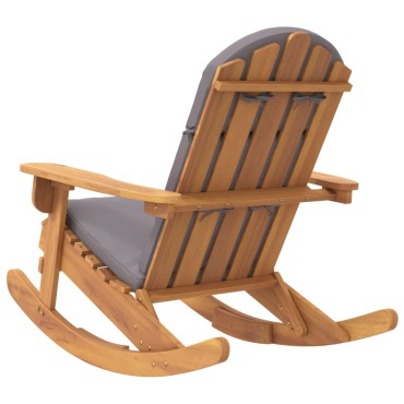 vidaXL Καρέκλα Κουνιστή Adirondack με Μαξιλάρια από Μασίφ Ξύλο Ακακίας 75x105x90cm 1 τεμ.