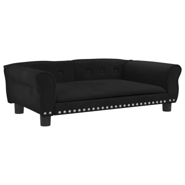 vidaXL Κρεβάτι Σκύλου Μαύρο 95 x 55 x 30 εκ. Βελούδινο