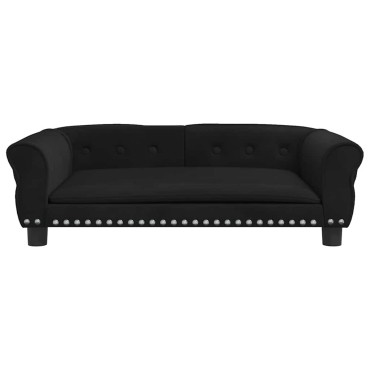 vidaXL Κρεβάτι Σκύλου Μαύρο 95 x 55 x 30 εκ. Βελούδινο