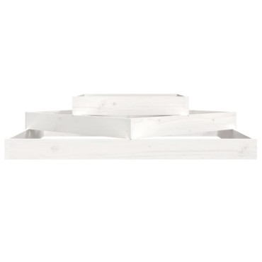 vidaXL Ζαρντινιέρα Λευκή 112 x 112 x 27 εκ. από Μασίφ Ξύλο Πεύκου