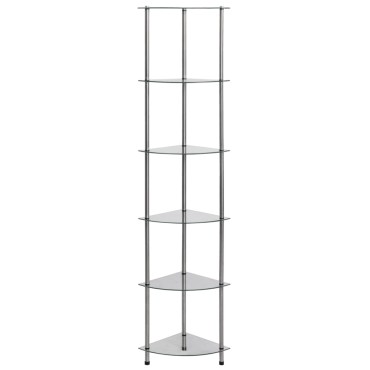 vidaXL Ραφιέρα 6 Επιπέδων Διαφανής 30x30x160cm από Ψημένο Γυαλί 1 τεμ.