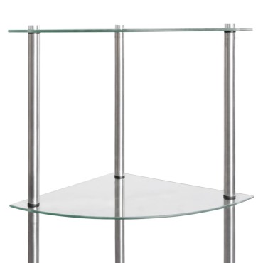 vidaXL Ραφιέρα 6 Επιπέδων Διαφανής 30x30x160cm από Ψημένο Γυαλί 1 τεμ.
