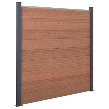 vidaXL Σετ Πάνελ Περίφραξης Καφέ 526x186cm από WPC
