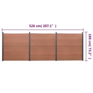 vidaXL Σετ Πάνελ Περίφραξης Καφέ 526x186cm από WPC