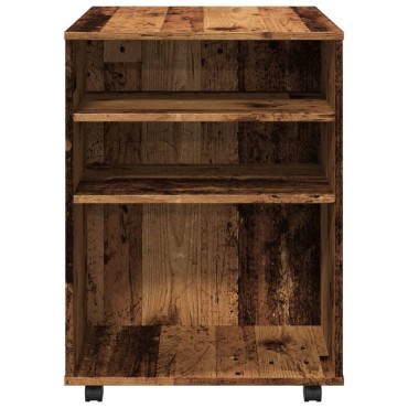 vidaXL Ντουλάπι Τροχήλατο Όψη Παλαιού Ξύλου 60x53x72cm Επεξεργ. Ξύλο 1 τεμ.