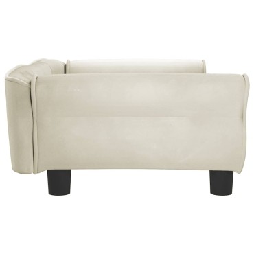 vidaXL Κρεβάτι Σκύλου Κρεμ 95 x 55 x 30 εκ. Βελούδινο
