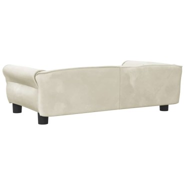 vidaXL Κρεβάτι Σκύλου Κρεμ 95 x 55 x 30 εκ. Βελούδινο
