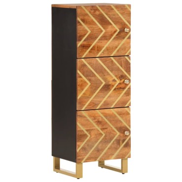 vidaXL Ντουλάπι Καφέ/Μαύρο 40x33,5x110cm από Μασίφ Ξύλο Μάνγκο 1 τεμ.