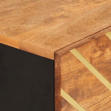 vidaXL Ντουλάπι Καφέ/Μαύρο 40x33,5x110cm από Μασίφ Ξύλο Μάνγκο 1 τεμ.