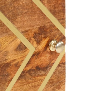 vidaXL Ντουλάπι Καφέ/Μαύρο 40x33,5x110cm από Μασίφ Ξύλο Μάνγκο 1 τεμ.