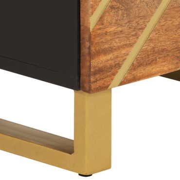 vidaXL Ντουλάπι Καφέ/Μαύρο 40x33,5x110cm από Μασίφ Ξύλο Μάνγκο 1 τεμ.