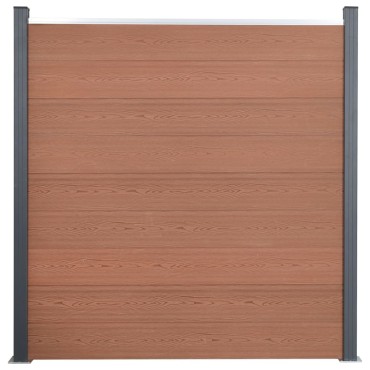 vidaXL Σετ Πάνελ Περίφραξης Καφέ 180x186cm από WPC