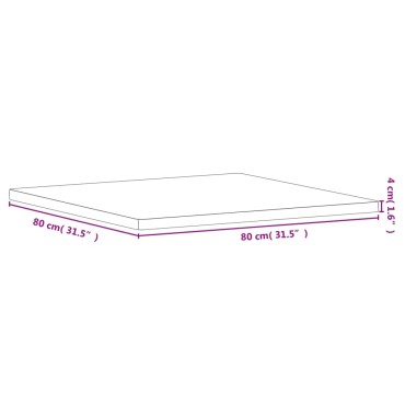 vidaXL Επιφάνεια Τραπεζιού Τετράγωνη 80x80x4cm Μασίφ Ξύλο Οξιάς 1 τεμ.