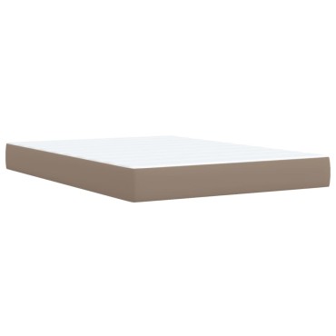vidaXL Κρεβάτι Boxspring με Στρώμα Καπουτσίνο 140x190εκ.από Συνθ.Δέρμα