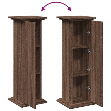 vidaXL Βάση Οθόνης με Αποθ. Καφέ Δρυς 31x30x90 εκ. Επεξεργασμένο Ξύλο