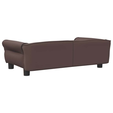 vidaXL Κρεβάτι Σκύλου Καφέ 95 x 55 x 30 εκ. από Συνθετικό Δέρμα