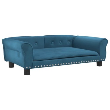 vidaXL Κρεβάτι Σκύλου Μπλε 95 x 55 x 30 εκ. Βελούδινο