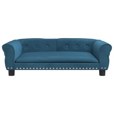 vidaXL Κρεβάτι Σκύλου Μπλε 95 x 55 x 30 εκ. Βελούδινο
