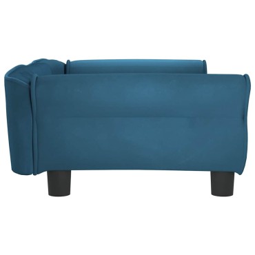 vidaXL Κρεβάτι Σκύλου Μπλε 95 x 55 x 30 εκ. Βελούδινο