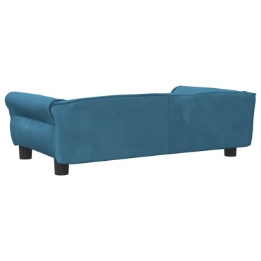 vidaXL Κρεβάτι Σκύλου Μπλε 95 x 55 x 30 εκ. Βελούδινο