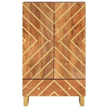 vidaXL Ντουλάπι Καφέ/Μαύρο 60x33,5x100cm από Μασίφ Ξύλο Μάνγκο 1 τεμ.