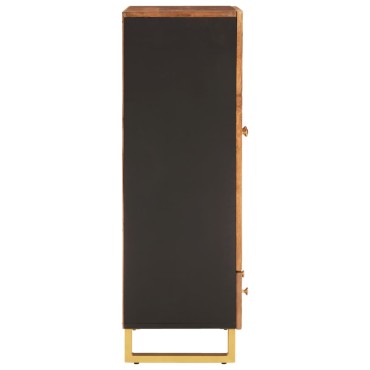 vidaXL Ντουλάπι Καφέ/Μαύρο 60x33,5x100cm από Μασίφ Ξύλο Μάνγκο 1 τεμ.
