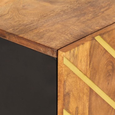 vidaXL Ντουλάπι Καφέ/Μαύρο 60x33,5x100cm από Μασίφ Ξύλο Μάνγκο 1 τεμ.
