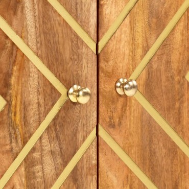vidaXL Ντουλάπι Καφέ/Μαύρο 60x33,5x100cm από Μασίφ Ξύλο Μάνγκο 1 τεμ.