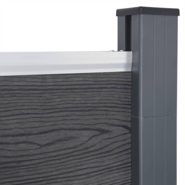 vidaXL Σετ Πάνελ Περίφραξης Γκρι 180x186cm από WPC